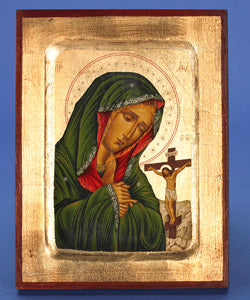 Mater Dolorosa- Hand Painted Gold Leaf- 12x9inch