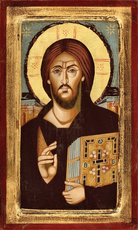 11 inch Pantocrator at Saint Catherines Hand Painted Gold Leaf