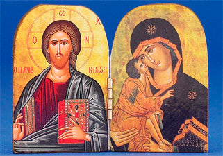 Greek Icon - Diptych- PANTOCRATOR (CLOSED BOOK)