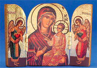 Greek Icon - Triptych - The Virgin Curative of the Good Way