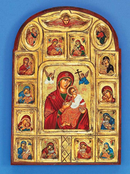 POL 1 Gold Leaf- Series of 13 Byzantine Depictions of the Theotokos