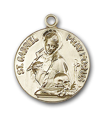 14K Gold Saint Gabriel of the Blessid Virgin Pendant - Engravable