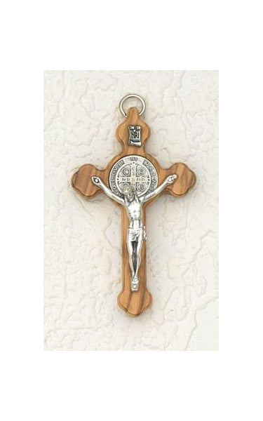 3-inch Wood Cross Eastern Style with Silver Corpus