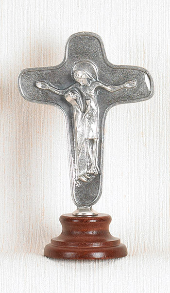 Comfort (Eternity) Cross with Mary and Jesus on wood base