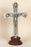 6 Inch Trinity Cross- Silver on Wood Base Boxed