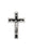 Silver Hanging Cross with Black Inlay 5 inch