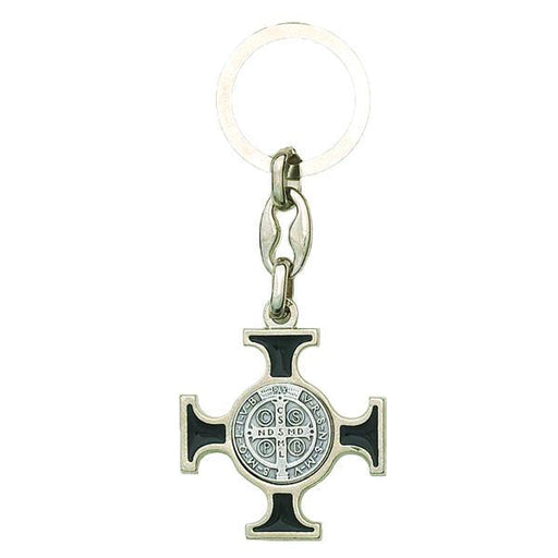 Saint Benedict Enamel Key Ring - Black