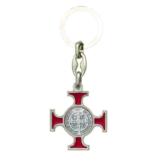 Saint Benedict Enamel Key Ring - Red