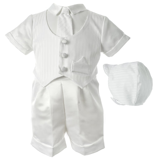 Baptism Satin Striped vest with satin boxer short