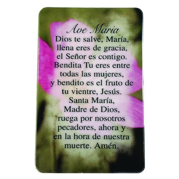 Spanish Laminated Prayer Card - Ave Maria