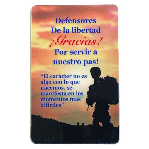 Spanish Laminated Prayer Card - Defensores