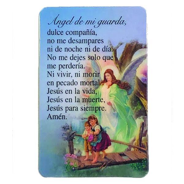 Spanish Laminated Prayer Card - Angel de mi Guarda