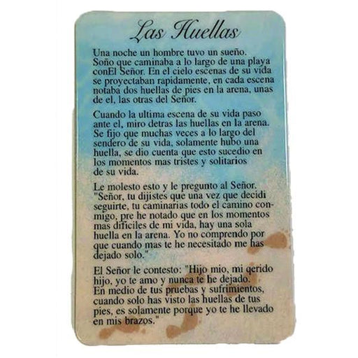 Spanish Laminated Prayer Card - Las Huellas