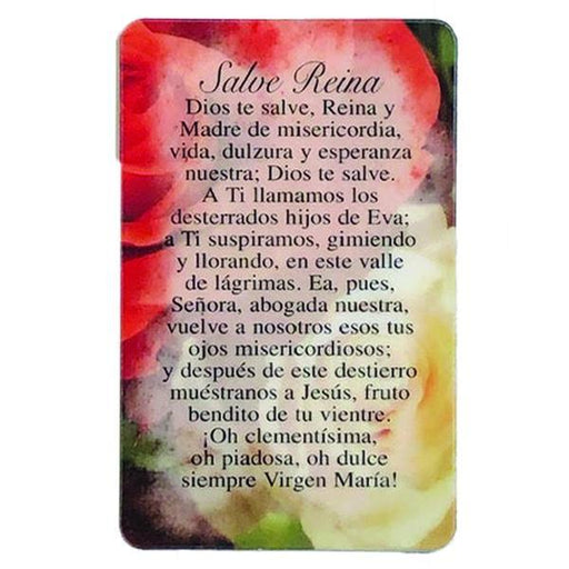 Spanish Laminated Prayer Card - Salve Reina