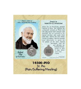 25-Pack - Healing Saint s Prayer Card with Pendant - Saint Pio of Pietrelcina- Patron Saint of Healing, Suffering and Pain
