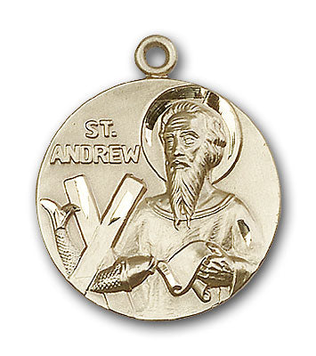 14K Gold Saint Andrew Pendant - Engravable