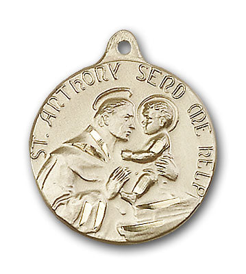 14K Gold Saint Anthony Pendant - Engravable