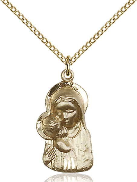 Gold-Filled Madonna and Child Necklace Set