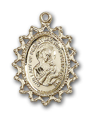 14K Gold Our Lady of Perpetual Help Pendant - Engravable
