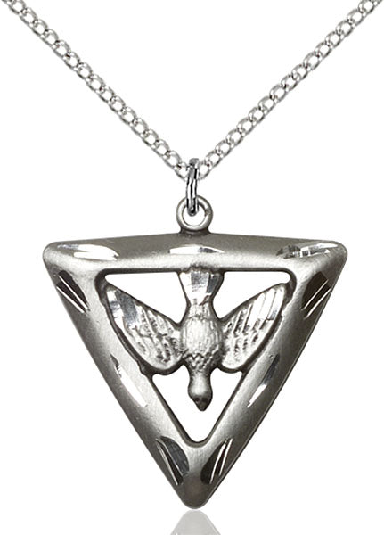 Sterling Silver Holy Spirit and Triangle Necklace Set