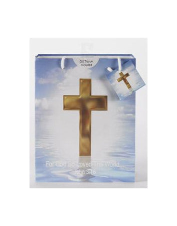 12-Pack - Large Religious Gift Bag with Gift Tissue