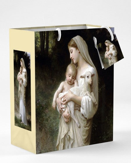 12-Pack - Large Mother and Child Bouguereau L'Innocence Gift Bag