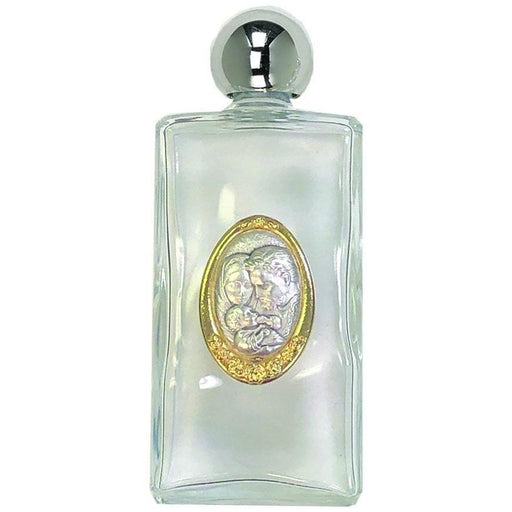 Large Glass Holy Water Bottle - Holy Family
