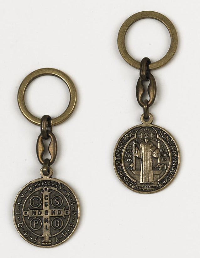 6-Pack - Saint Benedict Brass Key Ring