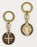 6-Pack - Saint Benedict Enamel Key Ring- Gold Dark Blue/Red