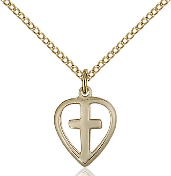 Gold-Filled Heart and Cross Necklace Set