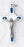 12-Pack - Saint Benedict Cross- Blue (Small) with Silver Corpus with cord