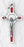 12-Pack - 1 Inch Saint Benedict Cross- Red (Small) Silver Trim and Silver Corpus with Cord