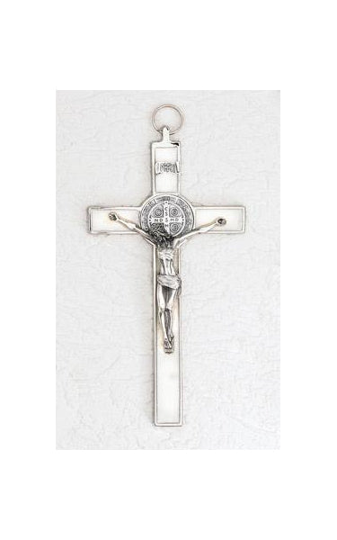 8 inch Pearl Saint Benedict Crucifix Boxed