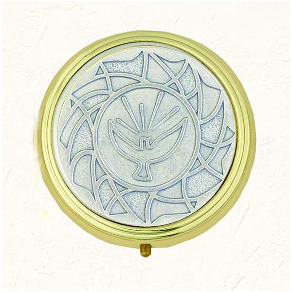 Silver-tone Holy Spirit Pyx with Hygienic Liner