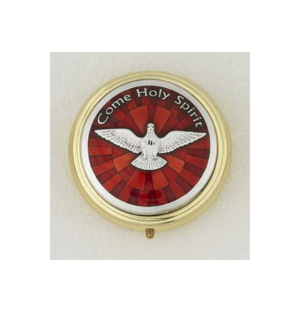 Red Enamel with Gold Plated and Silver Holy Spirit Pyx