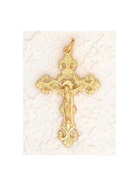 25-Pack - Fleur di Lis Crucifix (Gold) - 1-3/4 inch