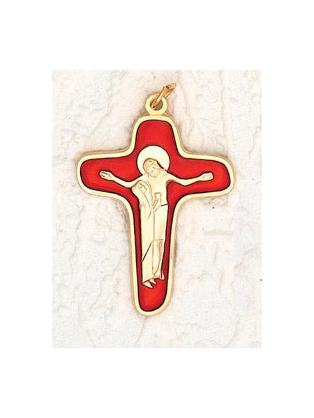 25-Pack - Comfort Cross- Red Enamel Approx 1-1/2 inch
