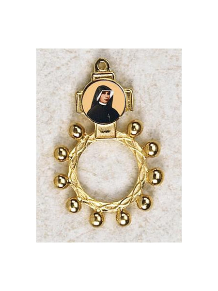 12-Pack - Saint Faustina Gold Finger Rosary