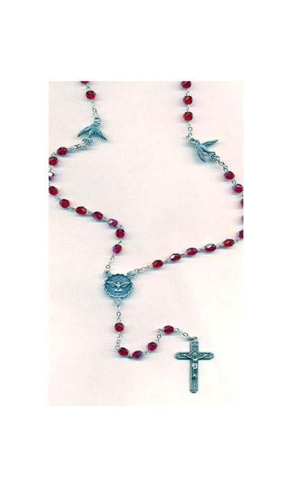 Red Holy Spirit Rosary with Holy Spirit 'Our Father' beads