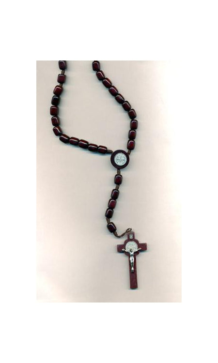 Brown Large Saint Benedict Premium Cord Rosary