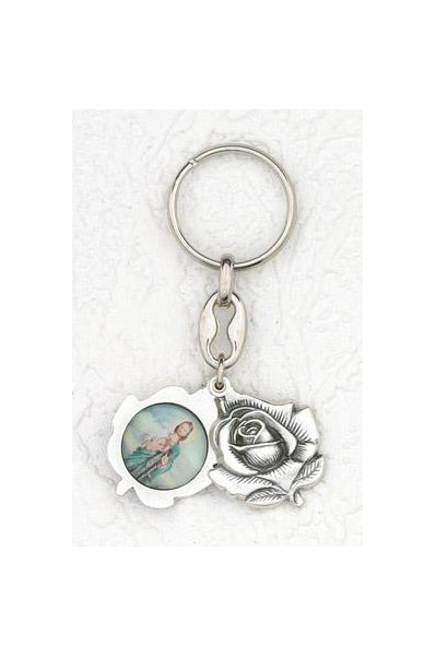 6-Pack - Sliding Petal Keyring with Saint Jude and Pray for Us