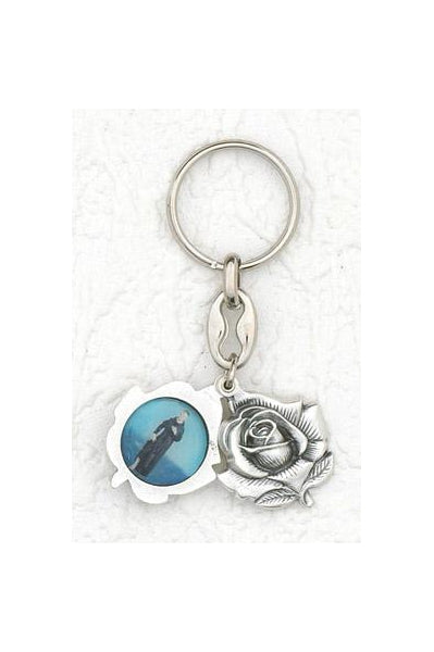 6-Pack - Sliding Petal Keyring with Saint Peregrine and Pray for Us