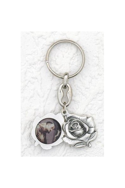 6-Pack - Sliding Petal Keyring with Saint Francis and Pray for Us