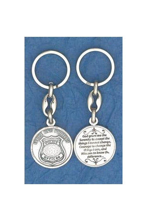 6-Pack - Serve and Protect (Policeman's) coin with Serenity Prayer Coin Keyring