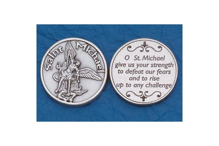 25-Pack - Religious Coin Token - Saint Michael the Archangel with Prayer