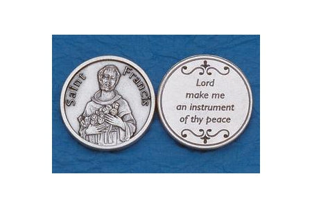 25-Pack - Religious Coin Token - StFrancis with Prayer