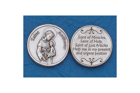 25-Pack - Religious Coin Token - Saint Anthony with Prayer