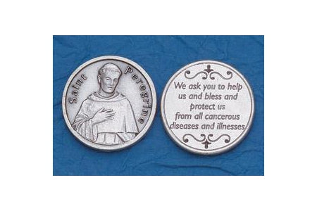 25-Pack - Religious Coin Token - Saint Peregrine with Prayer