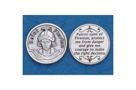 25-Pack - Religious Coin Token - Saint Florian with Prayer