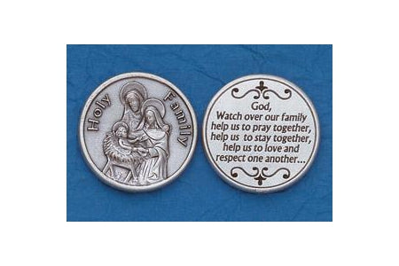 25-Pack - Religious Coin Token - Holy Family with Prayer
